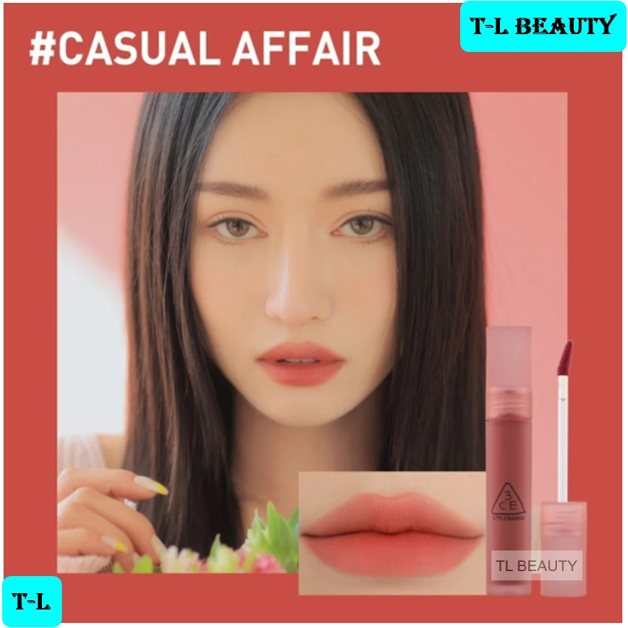 Son kem lì màu Hoa hồng khô Hàn Quốc 3CE Blur Water Tint #Casual Affair  –  4.6g