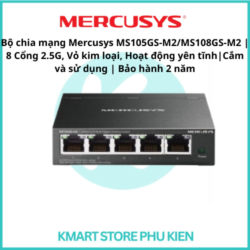 Bộ chia mạng Mercusys MS105GS-M2/MS108GS-M2 | 8 Cổng 2.5G, Vỏ kim loại, Hoạt động yên tĩnh|Cắm và sử