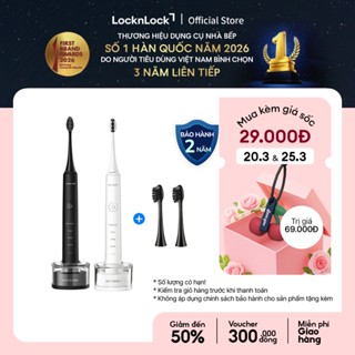 Bàn chải đánh răng điện Lock&Lock 4 chế độ, chống nước, sạc không dây ENR346 (màu trắng & màu đen)