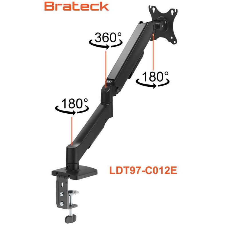 Giá Treo Màn Hình máy tính Ergonomic Brateck LDT97-C012E Xoay 360 17-29 Inch BH 36 tháng | BigBuy360 - bigbuy360.vn