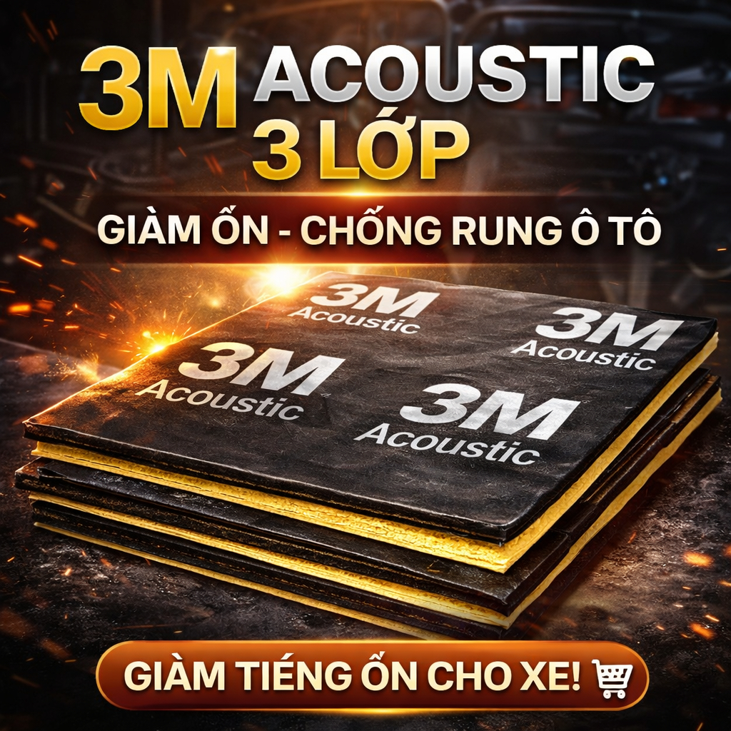 (3M Đen) Tấm Cách Âm Chống ỒN 3M Acoustic 3 Lớp Cao Cấp - Kích Thước 48x78cm