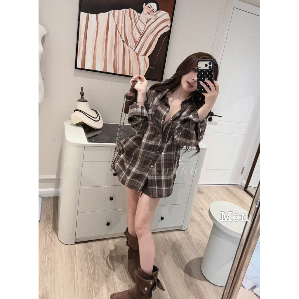 Sơ mi kẻ Miu 2 màu Khánh Lê