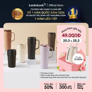 Bình giữ nhiệt LocknLock Metro Cafe Tumbler 650ml / 500ml / 750ml bằng thép không gỉ 304 phủ sứ kèm dây xách