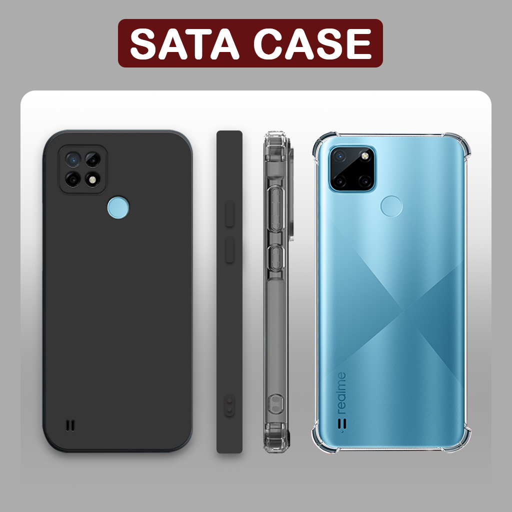 Ốp lưng cho Realme C21Y / Realme C25Y / Realme C21 trong suốt chống sốc, đen nhám tpu cho điện thoại