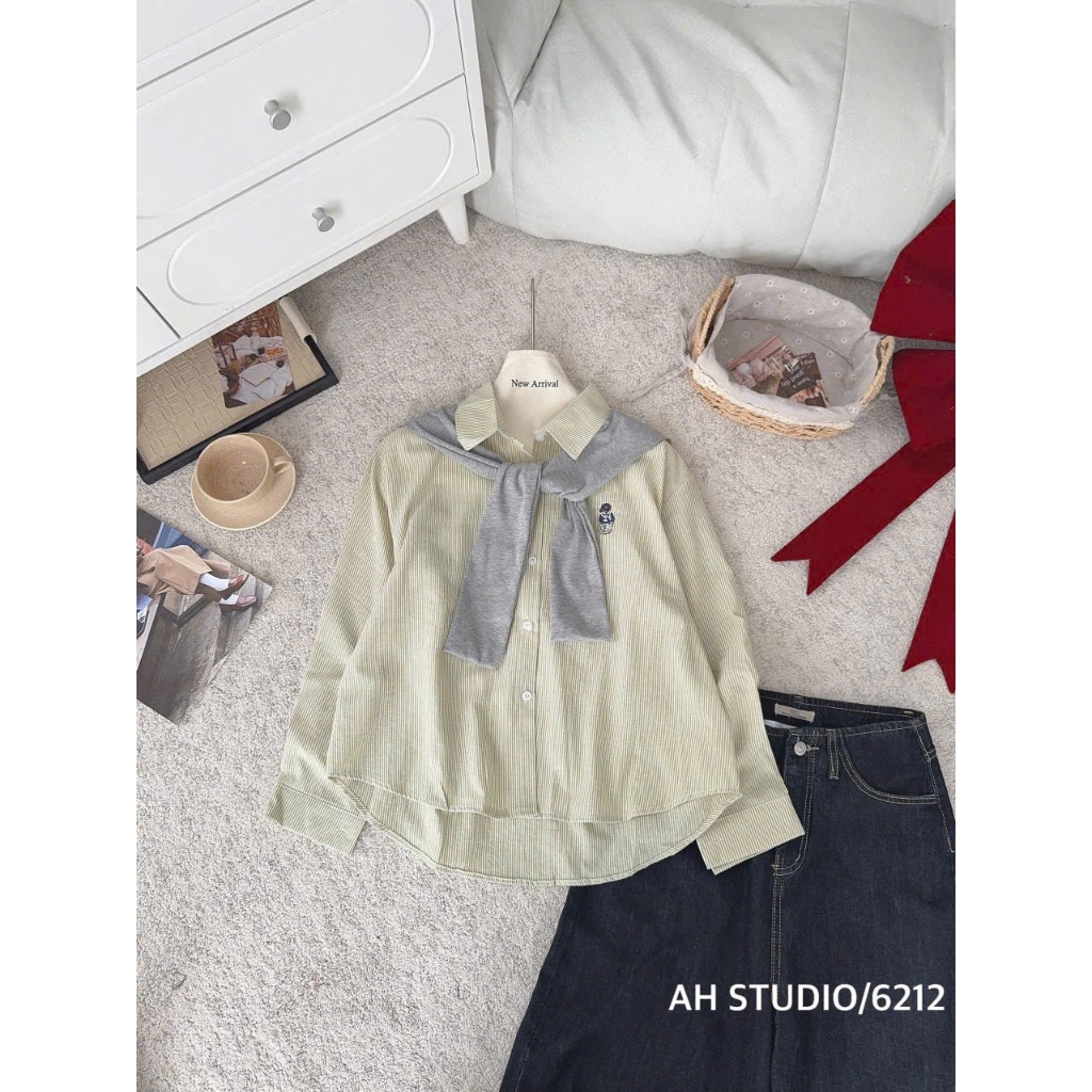 áo sơ mi nữ kiểu,áo sơ mi trắng nữ MẪU MỚI RA MẮT ao kèm khăn gâu siêu xinh zh114