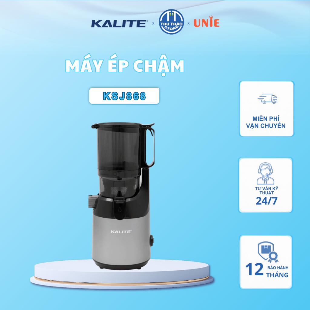 Máy ép chậm Kalite KSJ868 ép trái cây rau củ, kiệt bã làm kem, an toàn cho sức khỏe