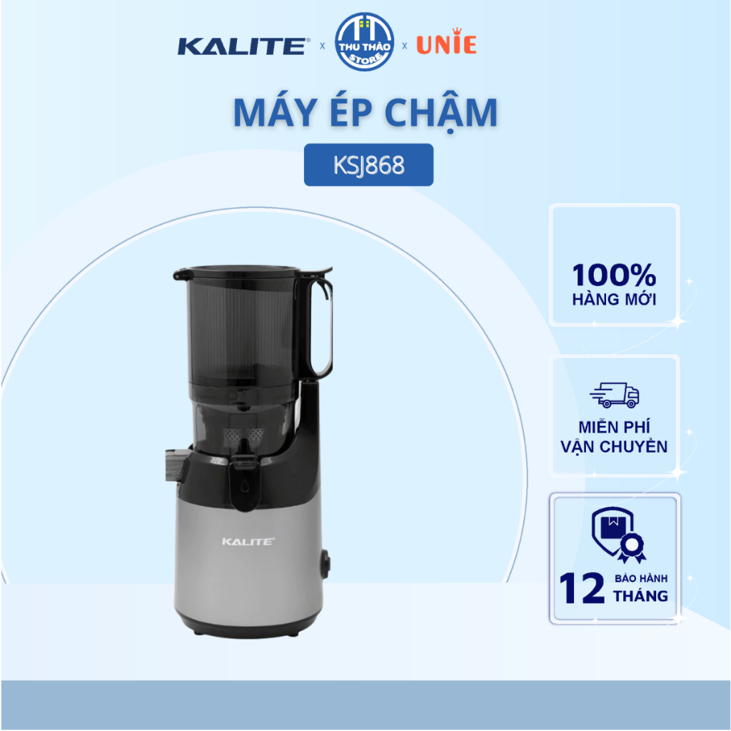 Máy ép chậm Kalite KSJ868 ép trái cây rau củ, kiệt bã làm kem, an toàn cho sức khỏe
