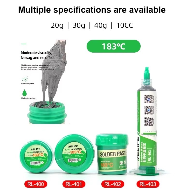 RELIFE RL-403 10cc Syringe Medium Temperature Tin Paste Up To 79% Used for Bga Chip Soldering Cell P