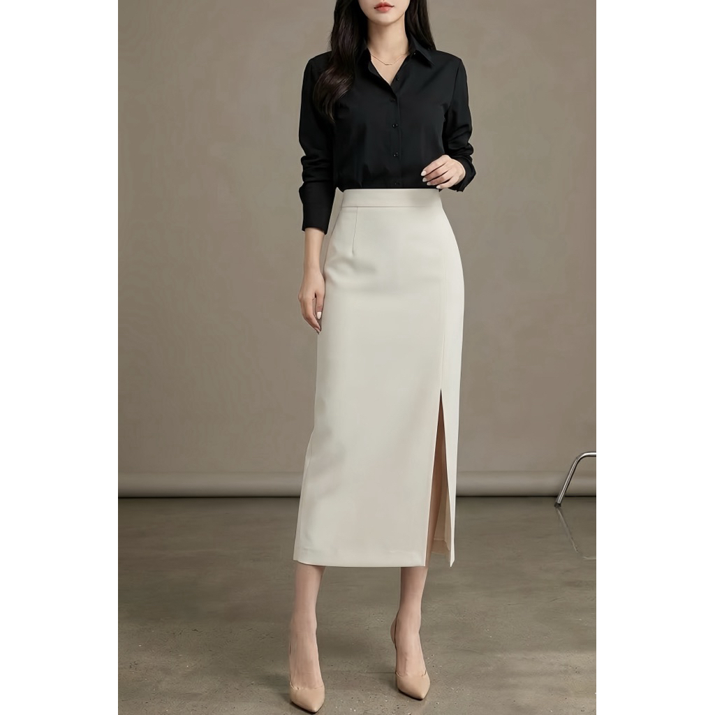 chân váy bút chì công sở xẻ bên sườn thanh lịch ARÉNE AJ047 | BigBuy360 - bigbuy360.vn