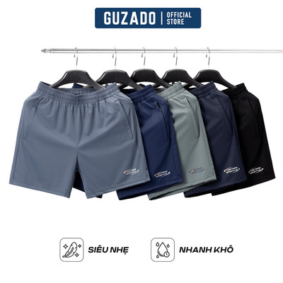 Quần Short Chạy Bộ Nam GUZADO Vải Coolmax Dệt Zigzag Co Giãn, Form Regular Fit Thoáng Mát MSR2616-MASA26S014