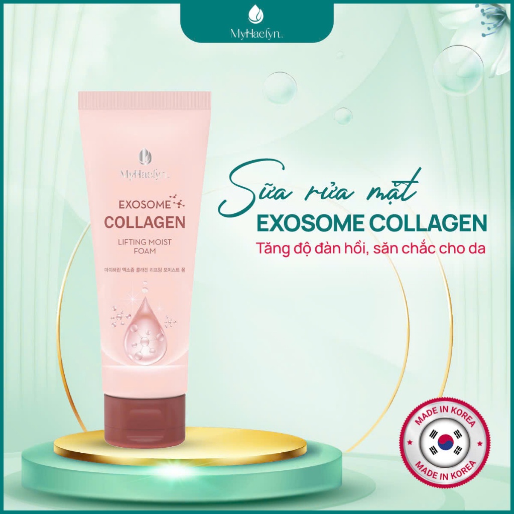Sữa rửa mặt Exosome Collagen sạch sâu bổ sung collagen đẹp da My Healyn, Hàn Quốc