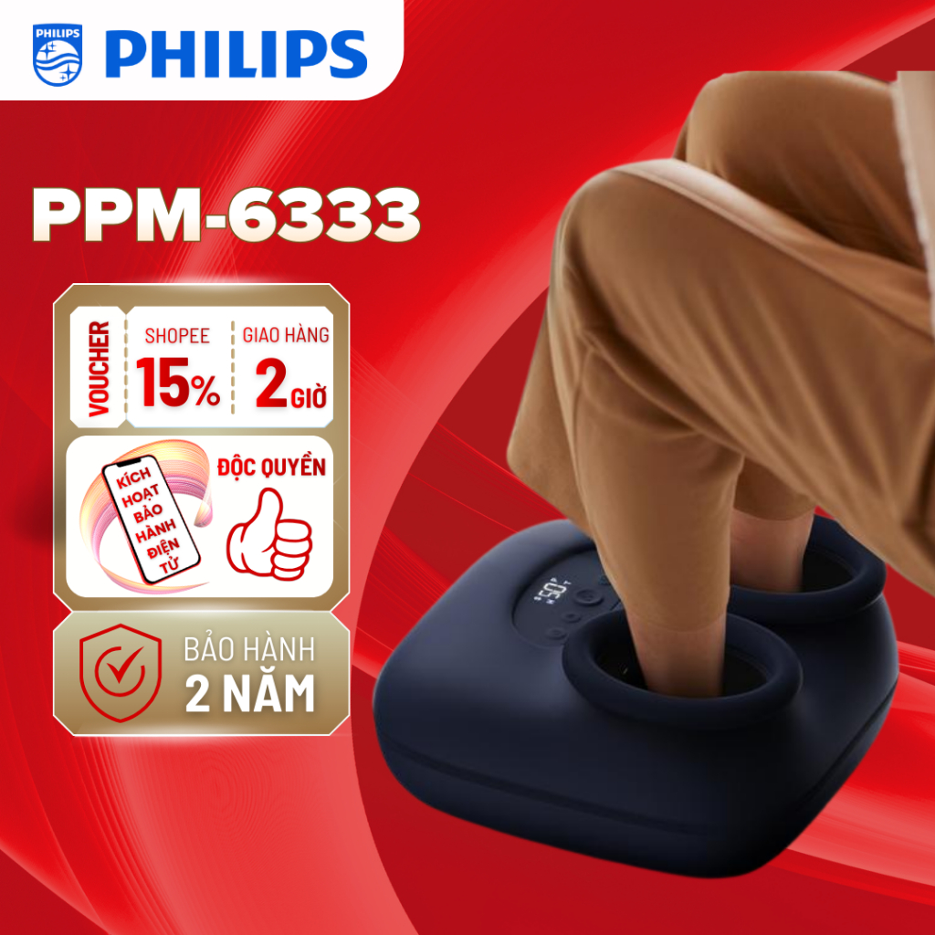 [ MỚI VỀ] Máy Massage Chân Philips PPM6333 – Massage Chườm Ấm - Bấm Huyệt Bàn Chân