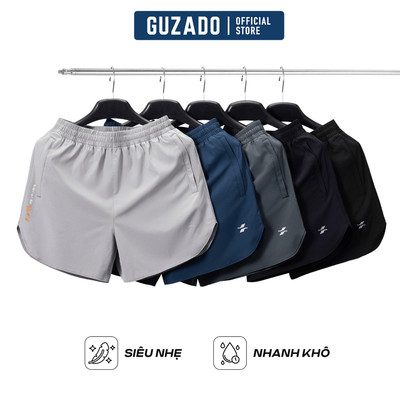 Quần Short Nam GUZADO Vải Gió Thoáng Khí, Nhanh Khô, Phong Cách Thể Thao Năng Động MASA26S015