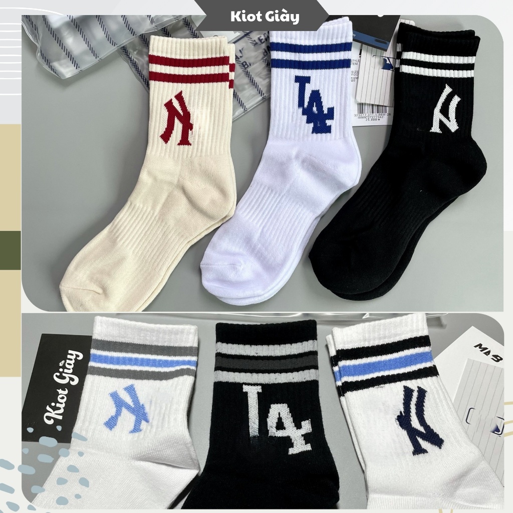 Tất NY LA thể thao - Set 3 đôi tất vớ cao cổ thời trang NY LA nam nữ cao cấp