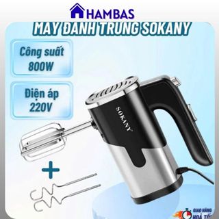 HAMBAS Máy Đánh Trứng SKN Công Suất 800W, 5 Cấp Độ -Tặng Kèm Que Đánh Trứng, Trộn Bột, Làm Bánh