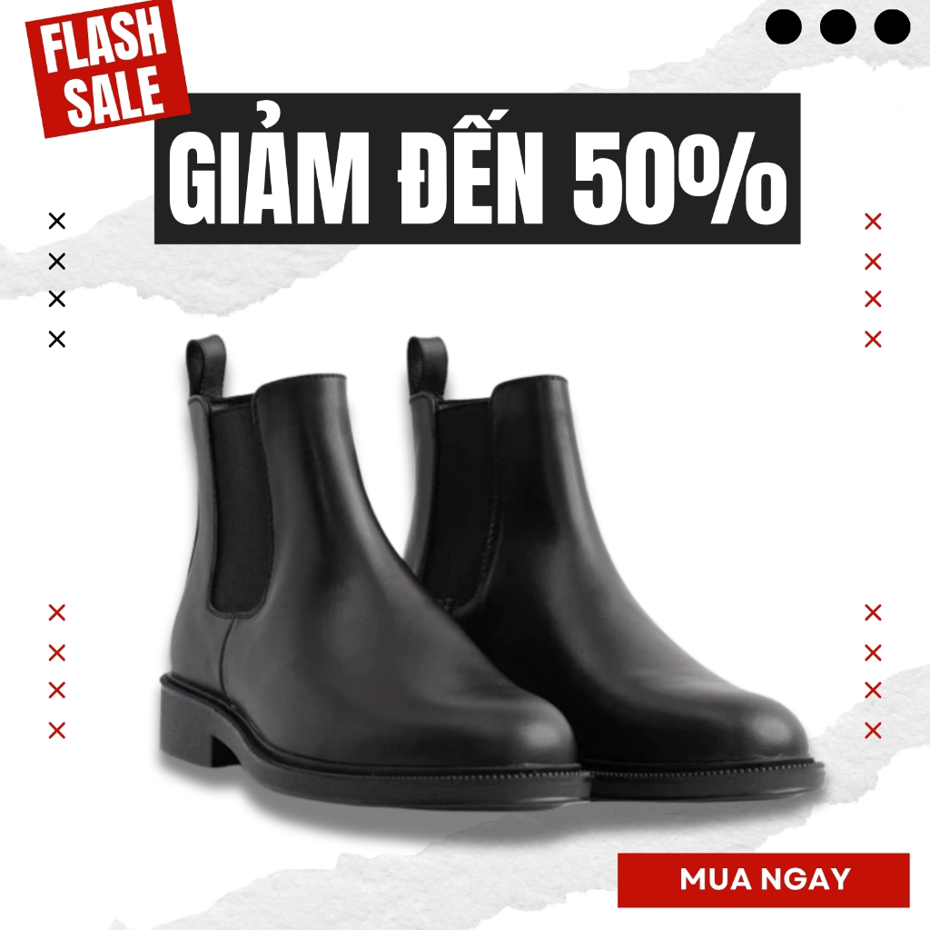 Già chelsea boots da loại tốt, có may đế,màu đen phong cách trẻ trung