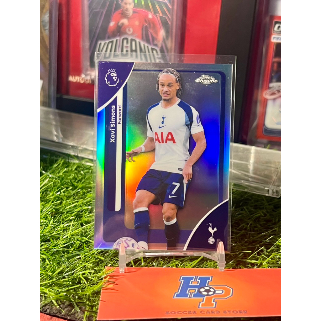 Thẻ bóng đá Xavi Simons Refractor Topps Chrome EPL 2025/26