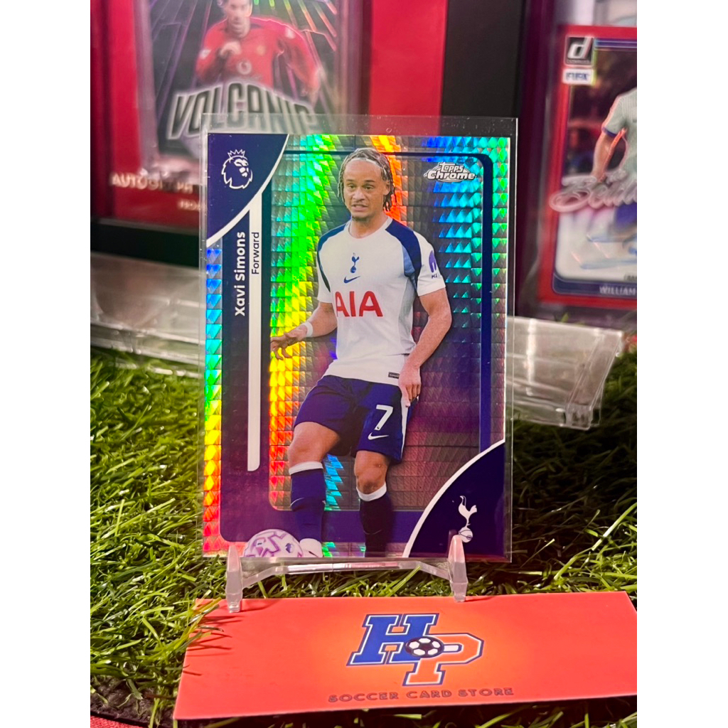 Thẻ bóng đá Xavi Simons Pulsar Topps Chrome EPL 2025/26