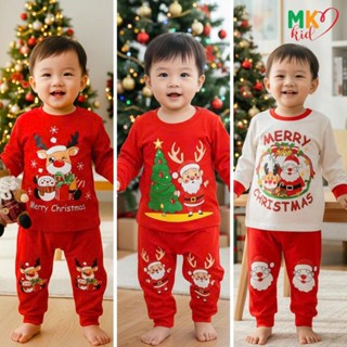 Bộ NOEL Dài Tay Cho Bé Trai Bé Gái 8-30kg Đồ Giáng Sinh Chất Thun Lạnh Co Giãn tốt Thoải Mái cho bé