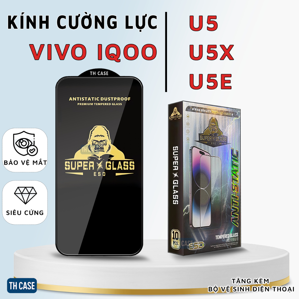 Kính cường lực Vivo IQOO U5 U5X U5E siêu trong suốt chống ánh sáng xanh bảo vệ màn hình toàn diện