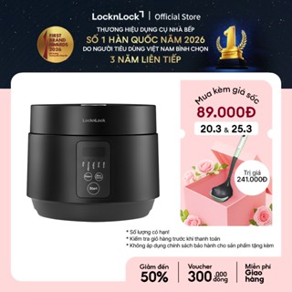 Nồi cơm điện Lock&Lock Compact Rice Cooker 1.2L màu đen EJR346BLK