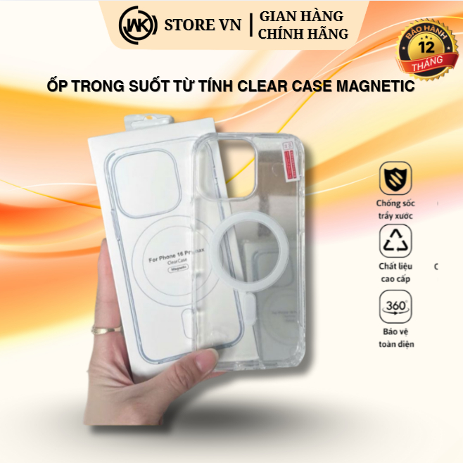 Ốp trong suốt từ tính LIKGUS Clear Case Magnetic, bảo vệ máy