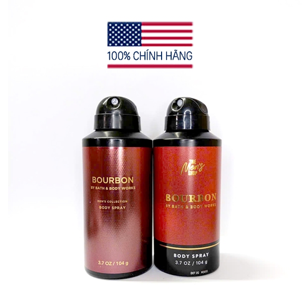 Xịt Thơm Body Mist cho Nam giới Bourbon - Khử mùi làm thơm cơ thể (khí nén) – Bath & Body Works 104g