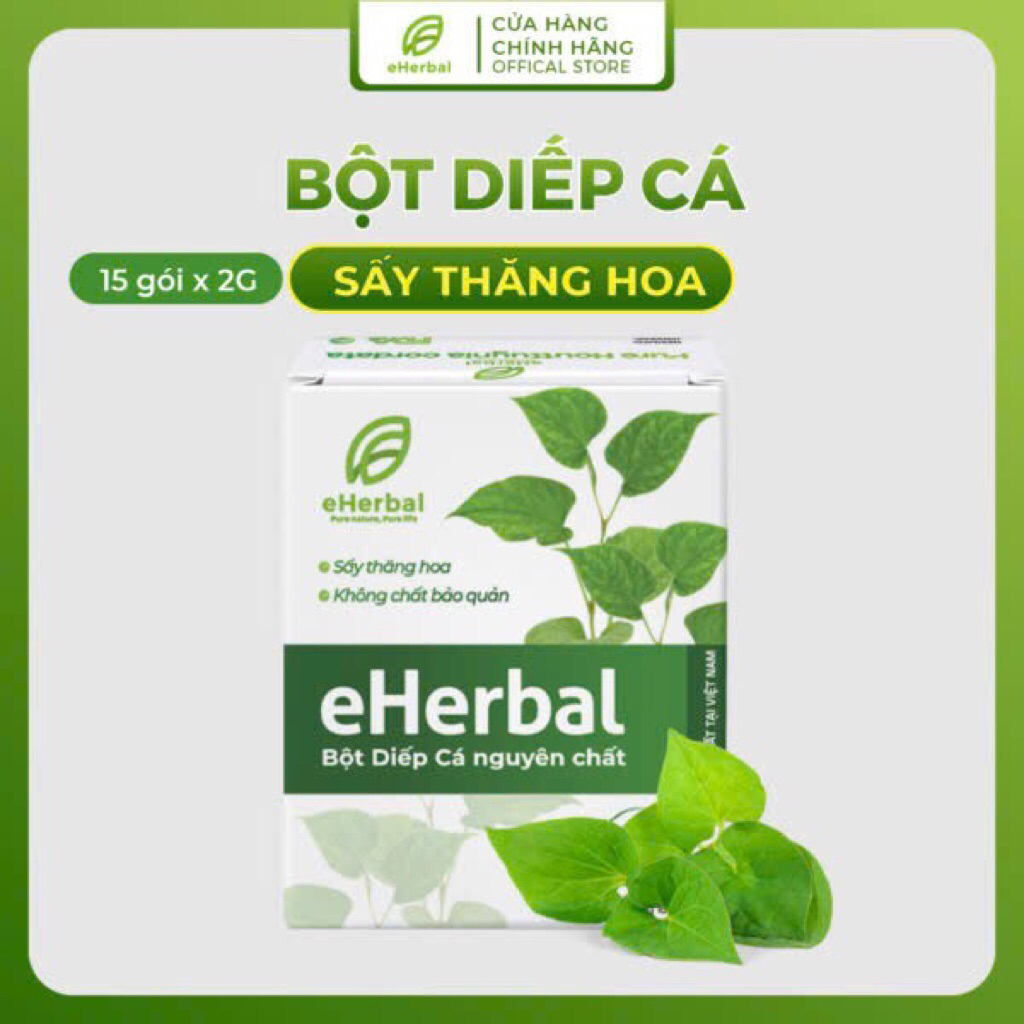 Bột diếp cá Detox Eherbal sấy thăng hoa, hộp 15 gói