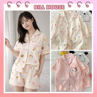 Đồ ngủ nữ pijama ngắn tay hoạ tiết dễ thương đồ bộ mặc nhà Bộ đồ ngủ Học sinh thiếu nữ pyjama PJMCOC02