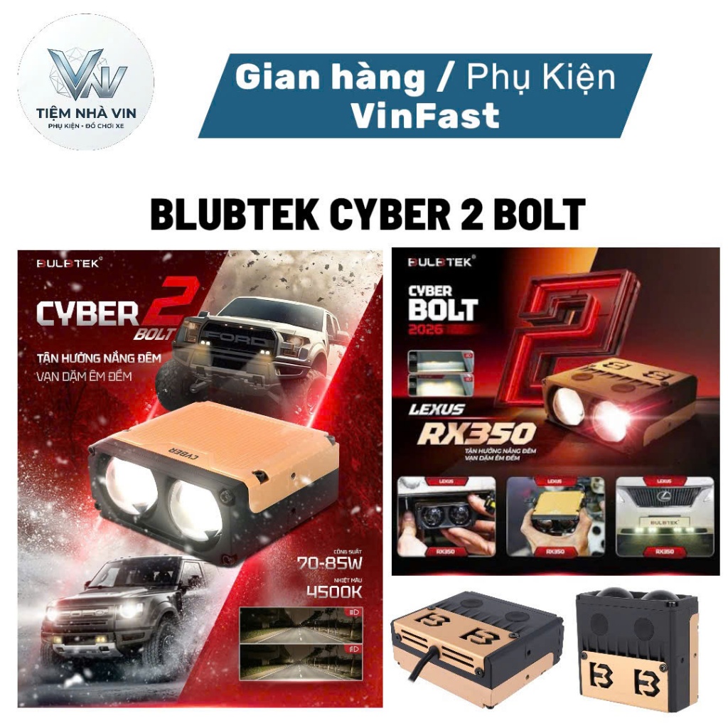 Đèn trợ sáng CYBER 2 BOLT BULBTEK  BH 2 năm, lỗi 1 đổi 1