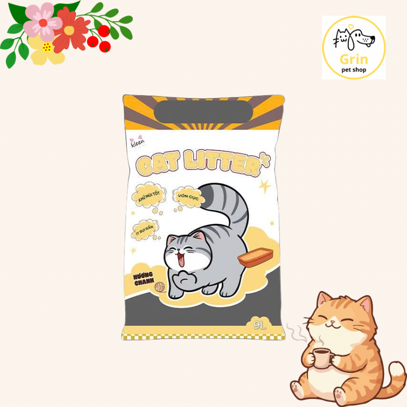Cát Vệ Sinh Siêu Rẻ Cho Mèo Kleen Cat túi 3.8kg bao bì mới, siêu vón cục