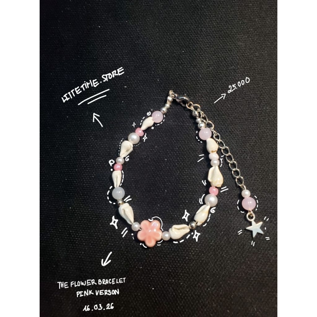 The Flower Bracelet Version Mar160326 Littletim./ Vòng tay thép khóa tôm hoa loại 1 Littletim.e
