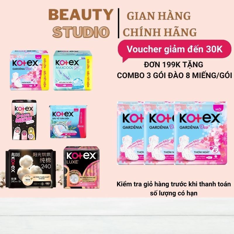 Băng Vệ Sinh Kotex Ban Ngày Gói Lớn Siêu Tiết Kiệm Nhiều Loại 20 Miếng/ 8 Miếng