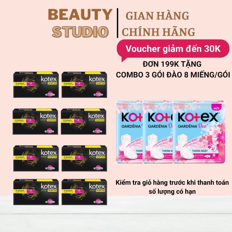[KÈM QUÀ TẶNG] Thùng 12 hộp Tampon Kotex 16 que/hộp