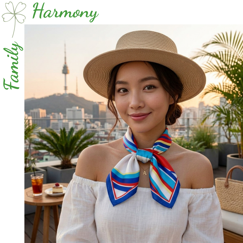 Khăn Lụa Vuông 50x50 Cao Cấp Phong Cách Hàn Quốc – Khăn Turban Quàng Cổ, Buộc Túi Xách, Phối Váy Đi 