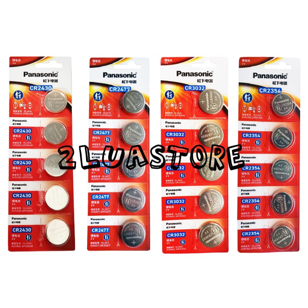 Vỉ 1 viên Pinn Panasonic CR2450 CR2430 CR2354 CR2477 CR3032 3V Lithium cho remote ô tô - Made in Ind