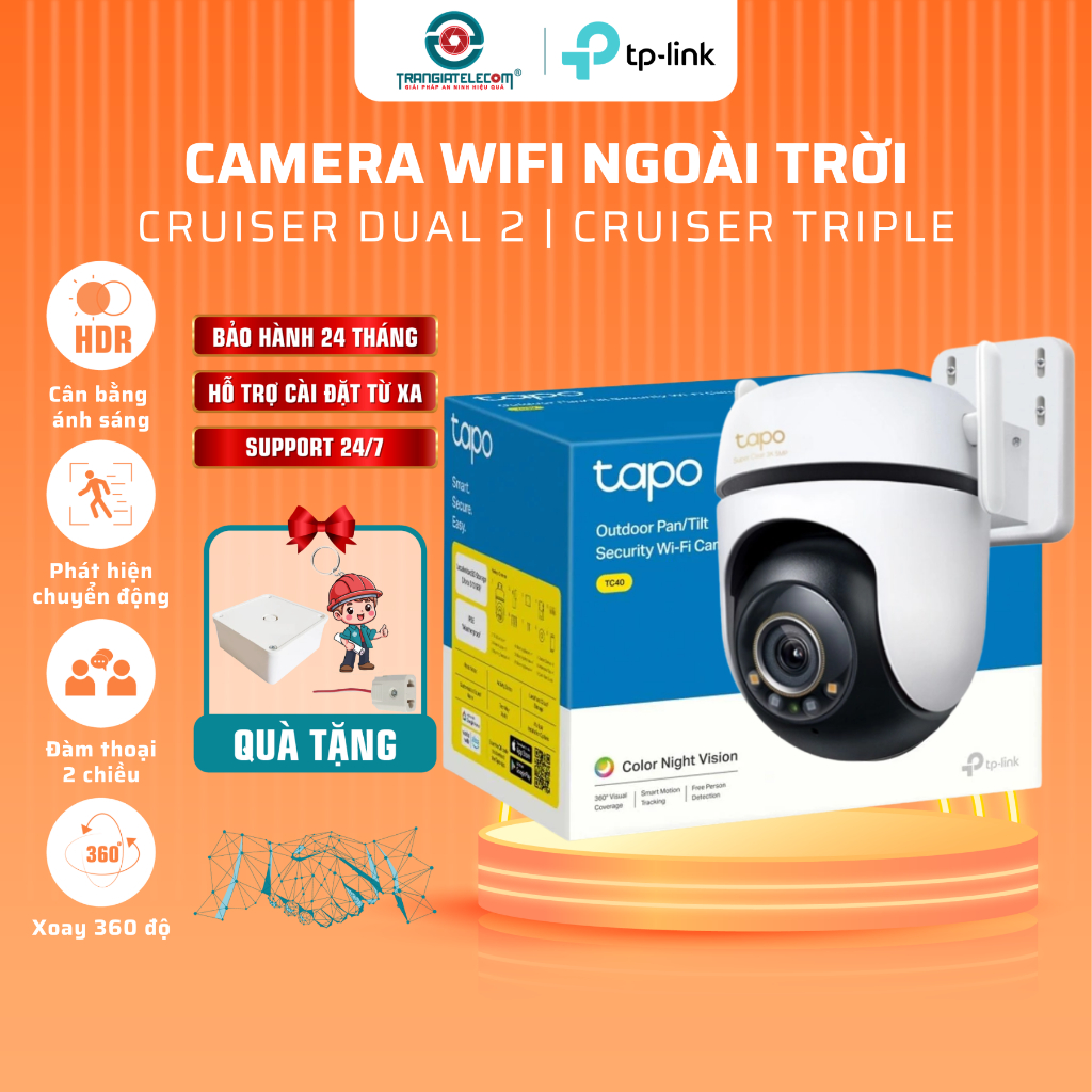 Camera wifi Tp-Link TAPO TC40 / C520WS / C530WS Nhận Diện AI Thông Minh, Phát Hiện Chuyển Động, - TR