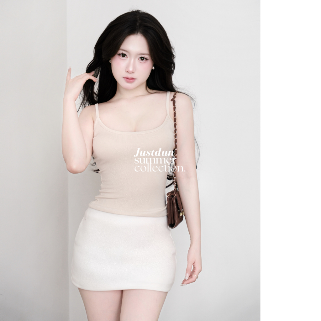 ( ÁO 2 LỚP không mút ) Áo Hai Dây Nữ Basic Ôm Body Chất Cotton Lông Mịn Tôn Dáng JUSTDUN 103 | BigBuy360 - bigbuy360.vn
