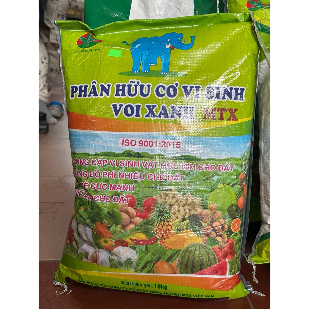 PHÂN HỮU CƠ VI SINH VOI XANH MTX - 10kg