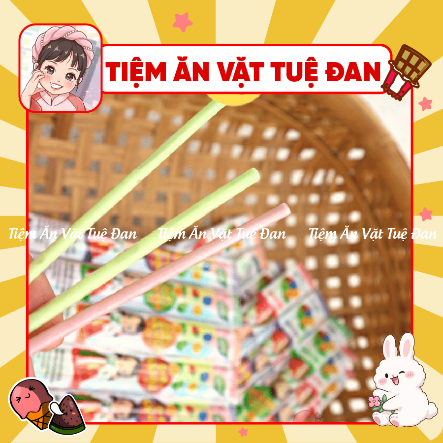 [10 CHIẾC] Kẹo Tăm Lạnh CC Stick Cô gái Vị Trái Cây Thái Lan (4g, 3 thanh), đồ ăn vặt tuổi thơ