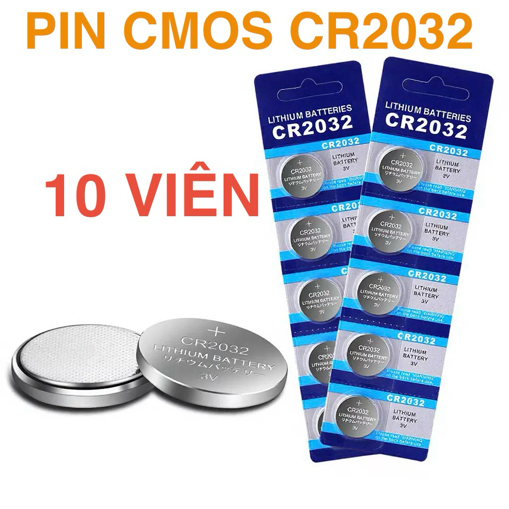 Combo 10 viên CMOS cr2032 lithium battery new dùng cho pc laptop remote