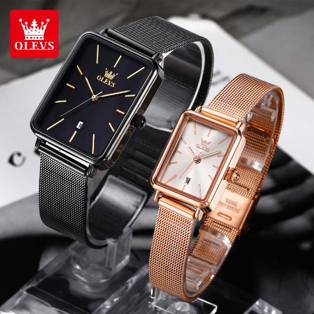 OLEVS Đồng hồ Cặp Quà Chính hãng dây đeo bằng thép không lịch chống thấm chức năng phát sáng 3692