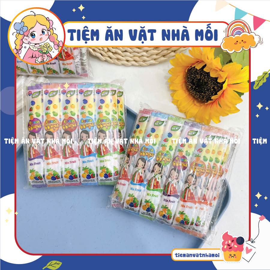 [10 CHIẾC] Kẹo Tăm Lạnh CC Stick Cô gái Vị Trái Cây Thái Lan (4g, 3 thanh), đồ ăn vặt tuổi thơ