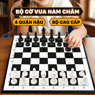 Bộ Cờ Vua Quốc Tế Có Nam Châm Kích Thước Lớn, Cờ Vua Cao Cấp Bàn Cờ Kiêm Hộp Đựng Cao Cấp 2 Trong 1