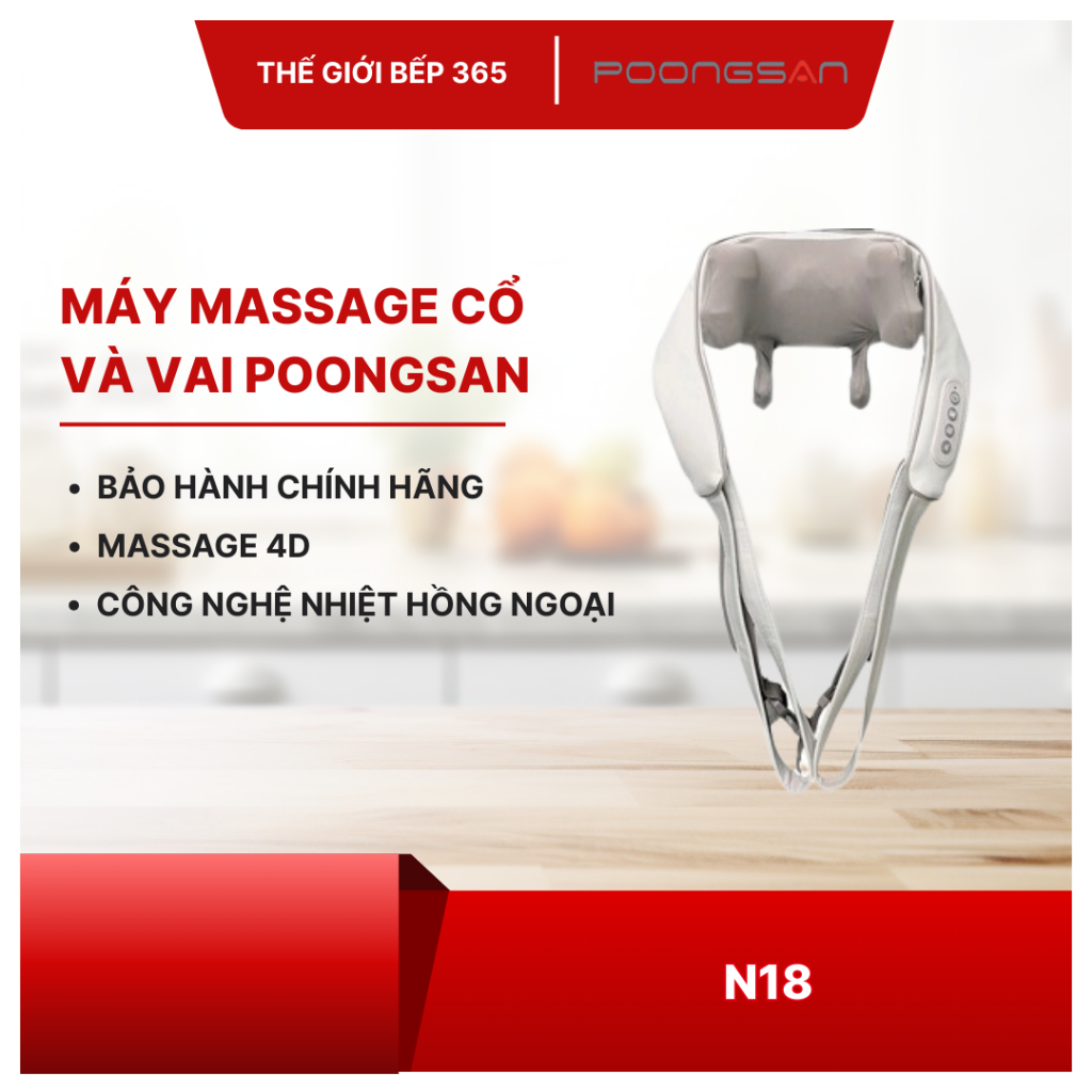 Máy Massage cổ và vai Poongsan N18 - Thư Giãn, Giảm Căng Thẳng, Cao Cấp