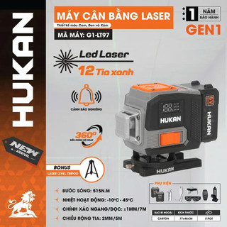 Máy Cân Bằng Laser 12 Line HUKAN G1-LT97 | Kèm Chân Cao Cấp, Máy Cân Bằng LASER đo 50M  lắp đặt, thiết kế nội thất