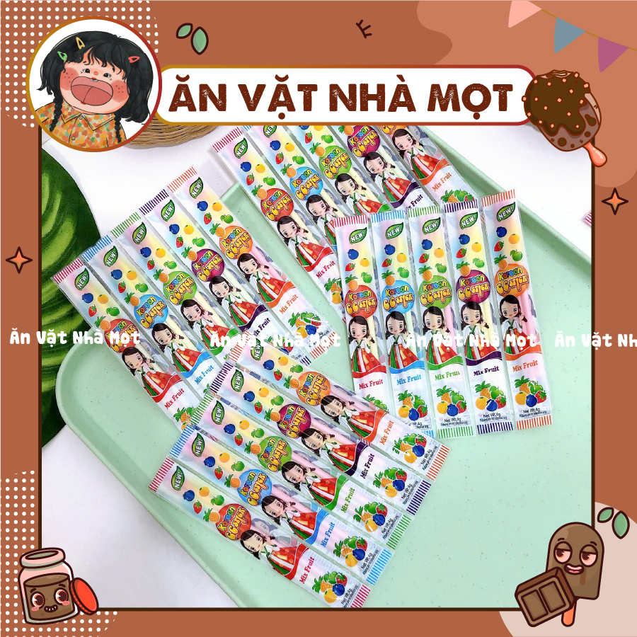 [10 CHIẾC] Kẹo Tăm Lạnh CC Stick Cô gái Vị Trái Cây Thái Lan (4g, 3 thanh), đồ ăn vặt tuổi thơ