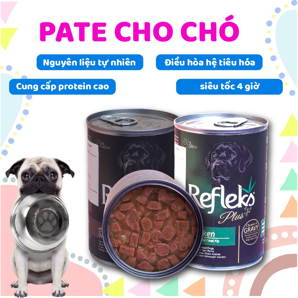 Pate cho chó Refleks  pate lon 400g cho chó dinh dưỡng, tiện lợi, phù hợp với mọi loại cún cưng