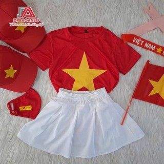 Áo Cờ Đỏ Sao Vàng Trẻ Em – Áo Thun Cờ Cổ Tròn Cho Cho Sự Kiện, Chụp Ảnh, Team Nhóm