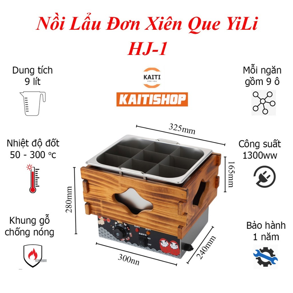 Nồi Nấu Lẩu Xiên Que, Bếp Điện Lẩu Đơn, Đôi loại 18 ngăn [BH 12 Tháng], Công Suất 1300W + 1300W